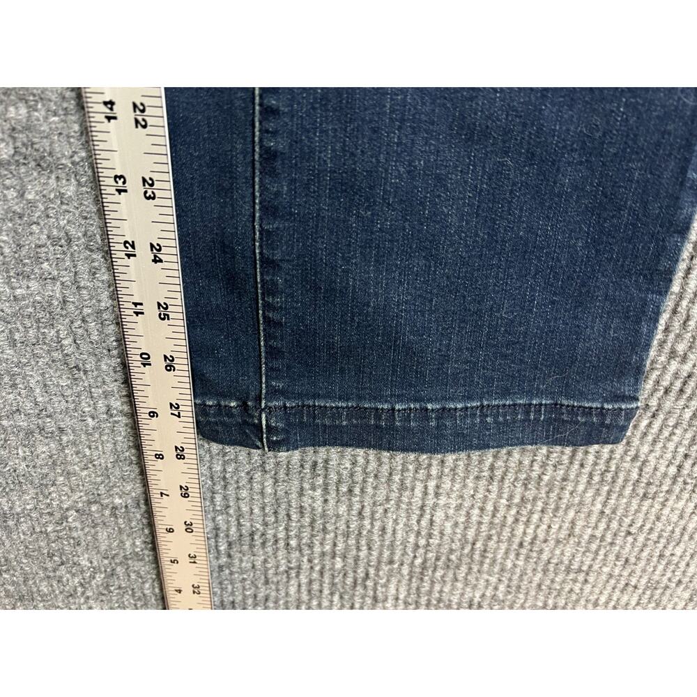 Belle Kim Gravel Jeans Womens 2 Petite 2P Baby Boot Cut Blue Dark Wash Mid Rise - Picture 8 of 12